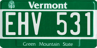 VT license plate EHV531