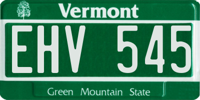 VT license plate EHV545