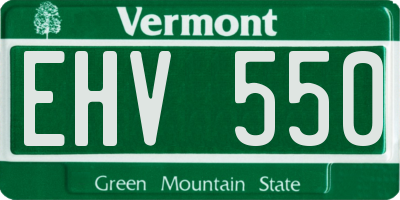 VT license plate EHV550
