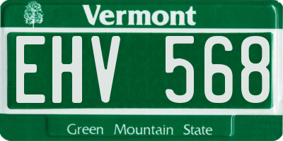 VT license plate EHV568
