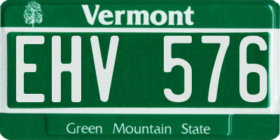 VT license plate EHV576