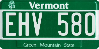 VT license plate EHV580