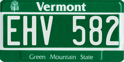 VT license plate EHV582