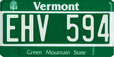 VT license plate EHV594