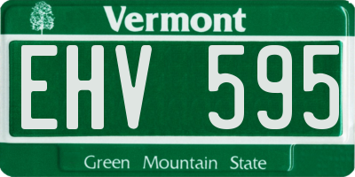 VT license plate EHV595