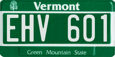 VT license plate EHV601