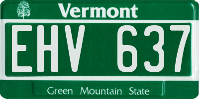 VT license plate EHV637