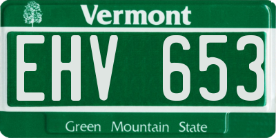 VT license plate EHV653