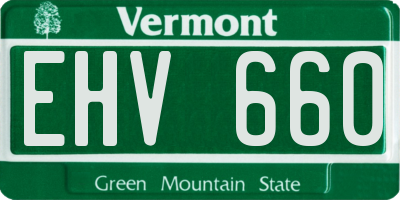 VT license plate EHV660