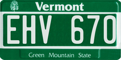 VT license plate EHV670