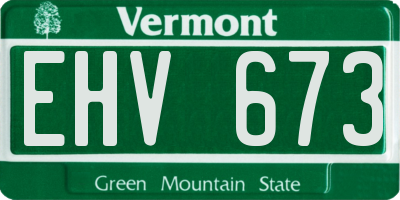 VT license plate EHV673