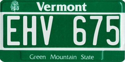 VT license plate EHV675
