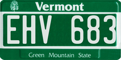 VT license plate EHV683