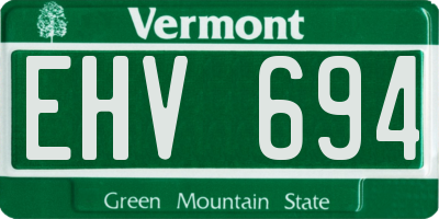 VT license plate EHV694