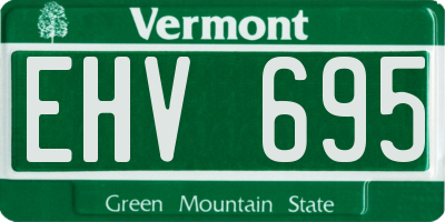 VT license plate EHV695