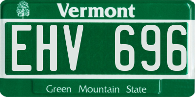 VT license plate EHV696