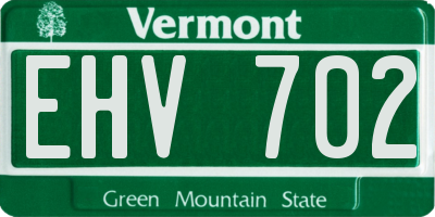 VT license plate EHV702