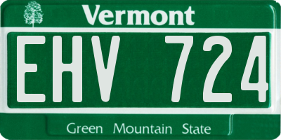 VT license plate EHV724