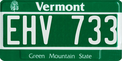 VT license plate EHV733