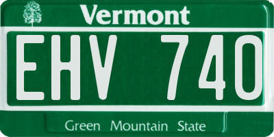 VT license plate EHV740
