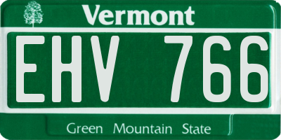 VT license plate EHV766