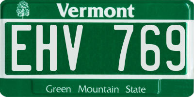VT license plate EHV769