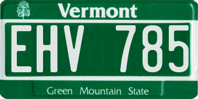 VT license plate EHV785