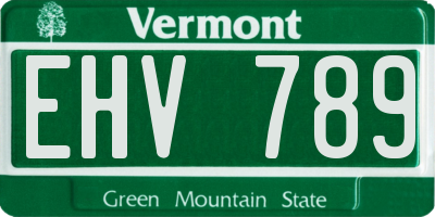 VT license plate EHV789
