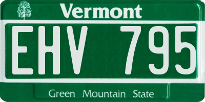 VT license plate EHV795