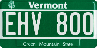 VT license plate EHV800