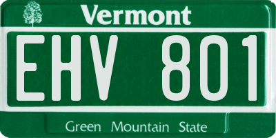 VT license plate EHV801