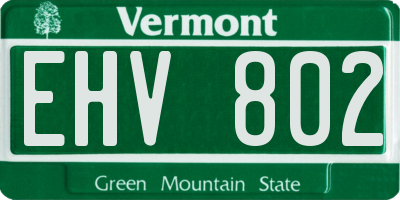 VT license plate EHV802
