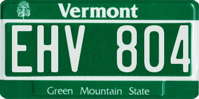 VT license plate EHV804