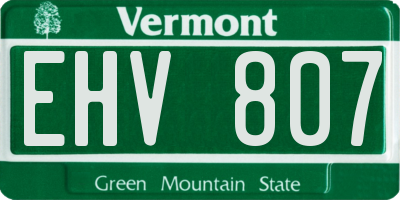 VT license plate EHV807