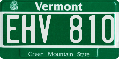 VT license plate EHV810