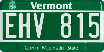 VT license plate EHV815