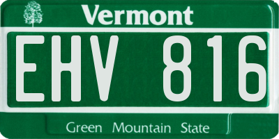 VT license plate EHV816