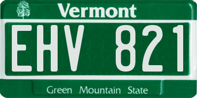 VT license plate EHV821
