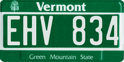 VT license plate EHV834