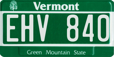 VT license plate EHV840