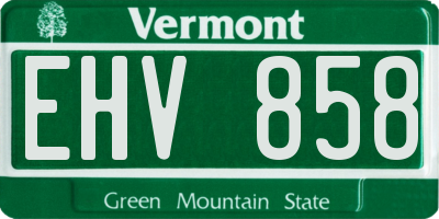 VT license plate EHV858