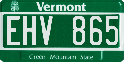 VT license plate EHV865
