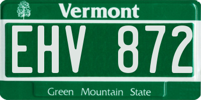 VT license plate EHV872