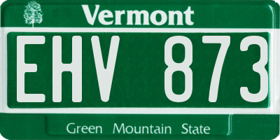 VT license plate EHV873