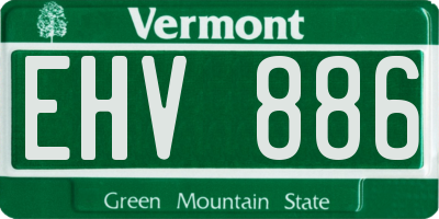 VT license plate EHV886