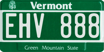 VT license plate EHV888
