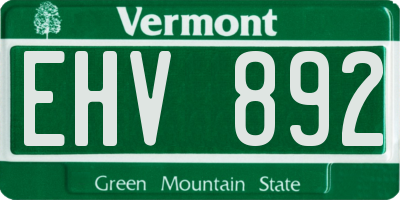 VT license plate EHV892