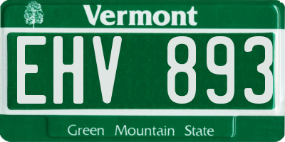 VT license plate EHV893