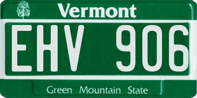 VT license plate EHV906