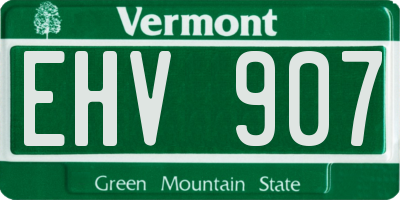 VT license plate EHV907
